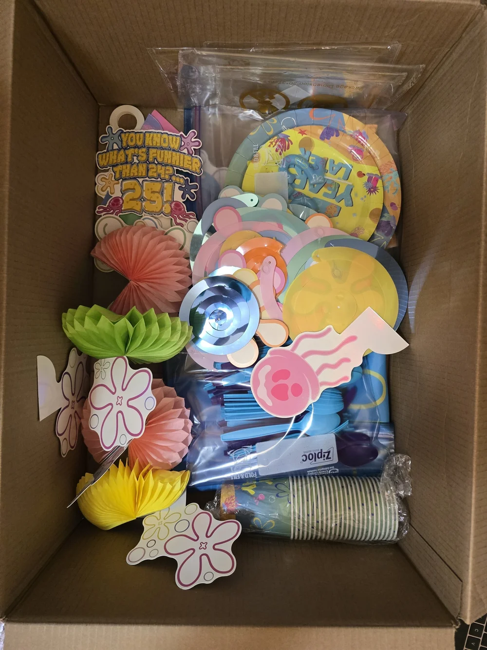 Sponhebob 25th Themed Birthday Party Leftover Decorations